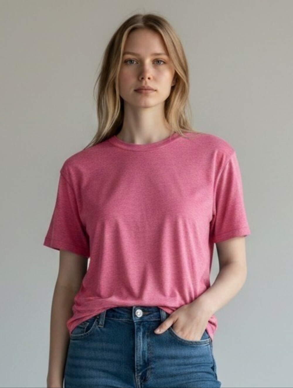 NWT A Loves A Pink Rose Heathered Short Sleeve Tee Shirt (S)